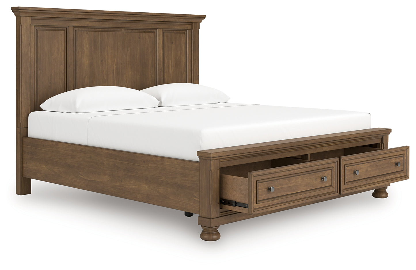 Orange Furniture Outlet - Ashley Furniture - Feddinger Bedroom - King Panel Storage Bed / Medium Brown - PCB779B12