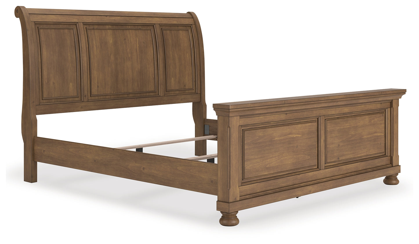 Orange Furniture Outlet - Ashley Furniture - Feddinger Bedroom - King Sleigh Bed / Medium Brown - PCB779B15