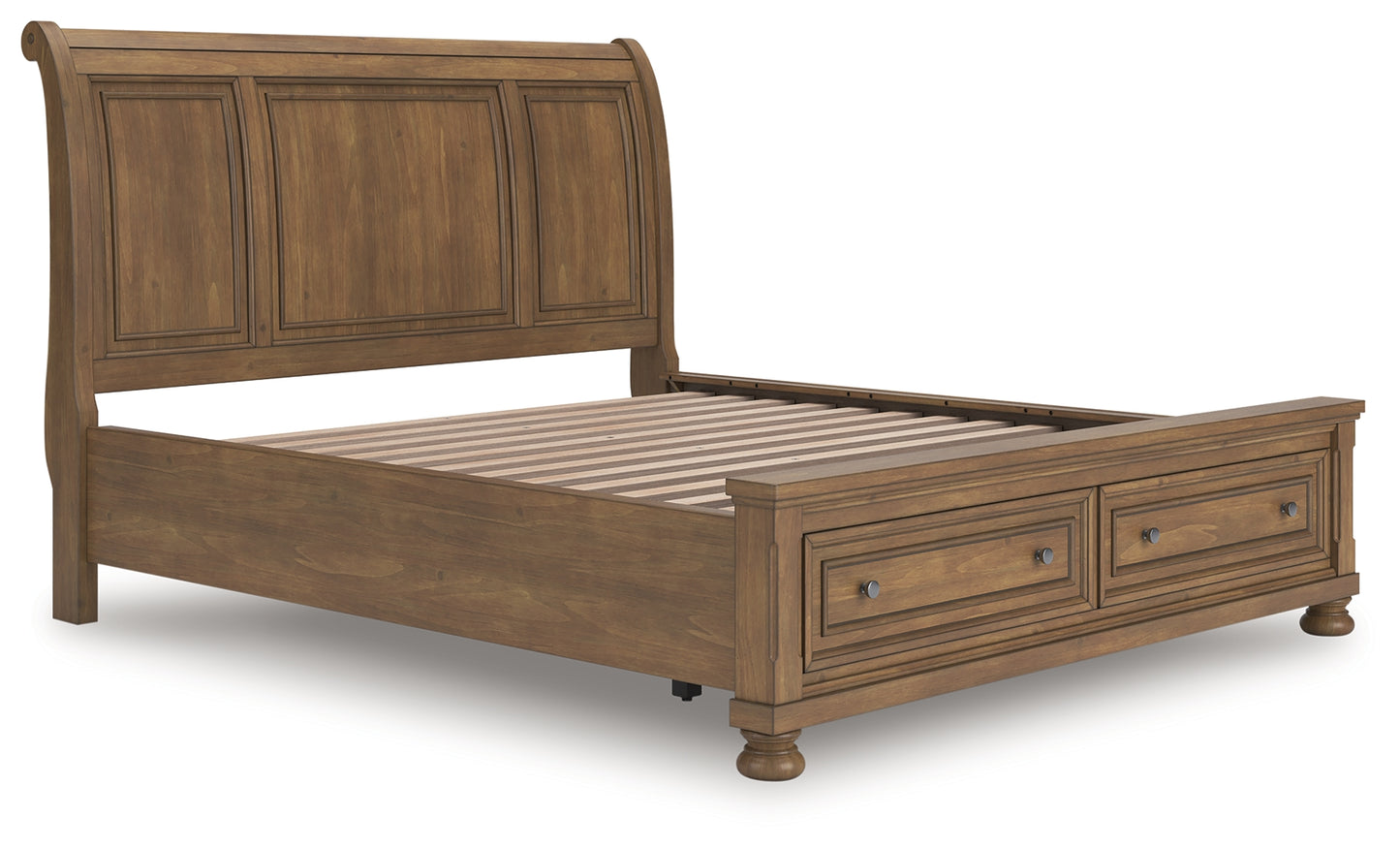 Orange Furniture Outlet - Ashley Furniture - Feddinger Bedroom - California King Storage Sleigh Bed / Medium Brown - PCB779B9