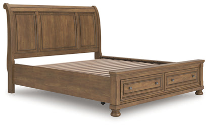 Orange Furniture Outlet - Ashley Furniture - Feddinger Bedroom - California King Storage Sleigh Bed / Medium Brown - PCB779B9
