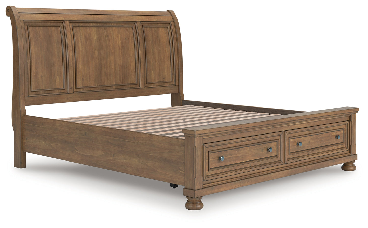 Orange Furniture Outlet - Ashley Furniture - Feddinger Bedroom - King Storage Sleigh Bed / Medium Brown - PCB779B8