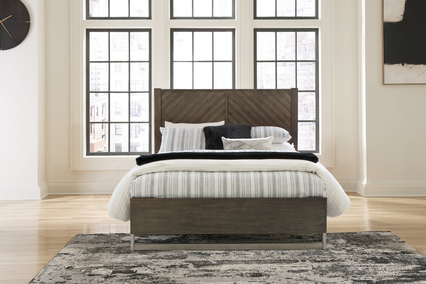 Orange Furniture Outlet - Ashley Furniture - Arkenton Bedroom - Queen Panel Bed / Grayish Brown - B786B2