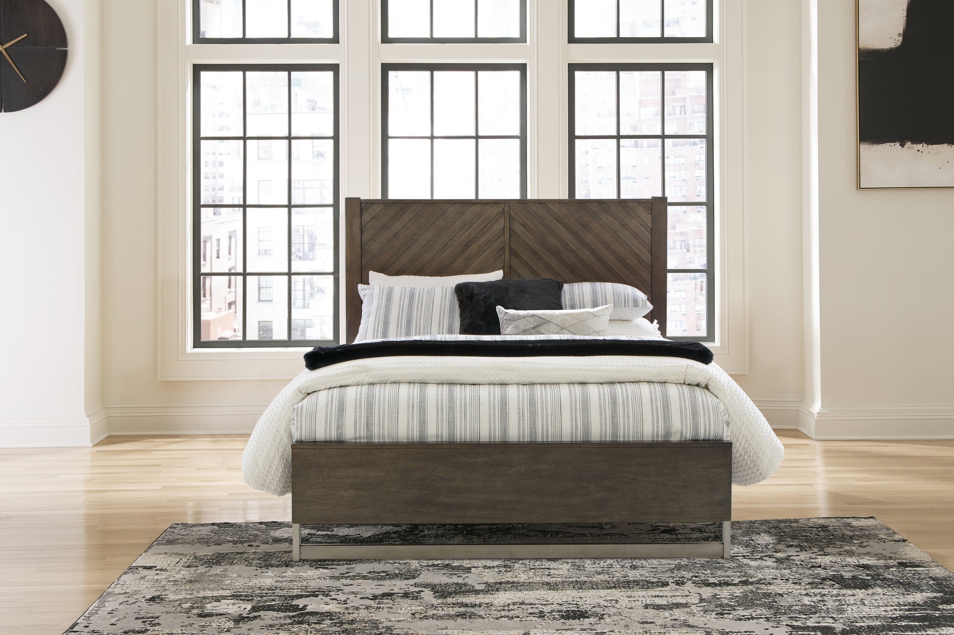 Orange Furniture Outlet - Ashley Furniture - Arkenton Bedroom - Queen Panel Bed / Grayish Brown - B786B2