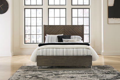 Orange Furniture Outlet - Ashley Furniture - Arkenton Bedroom - Queen Panel Bed / Grayish Brown - B786B2