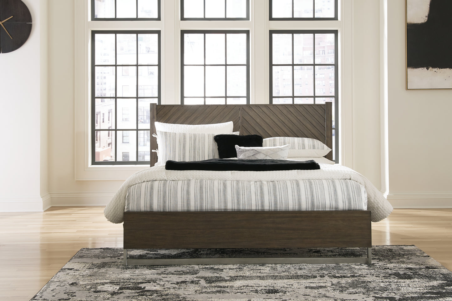 Orange Furniture Outlet - Ashley Furniture - Arkenton Bedroom - California King Panel Bed / Grayish Brown - B786B5