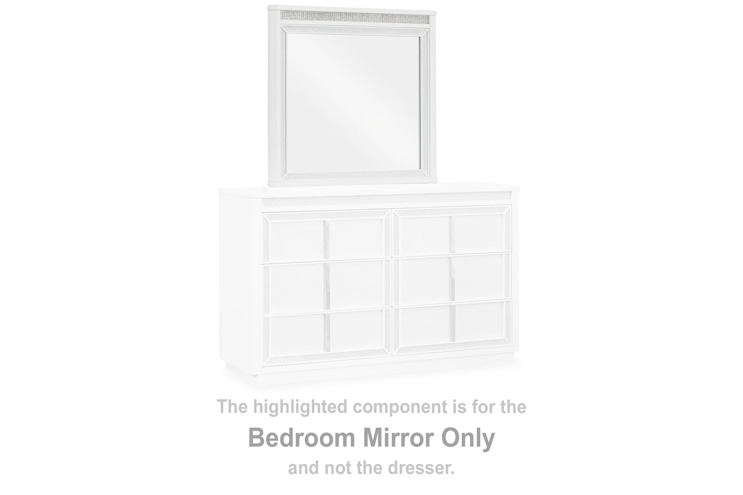 Orange Furniture Outlet - Ashley Furniture - Chalanna Bedroom - Bedroom Mirror / White - B822-36
