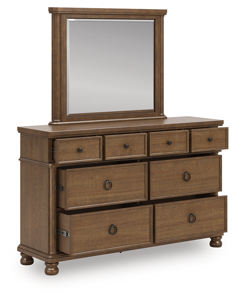 Orange Furniture Outlet - Ashley Furniture - Rowlenstown Bedroom - Dresser and Mirror / Brown - PCB824B1