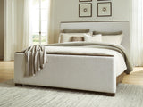 King Upholstered Panel Bed