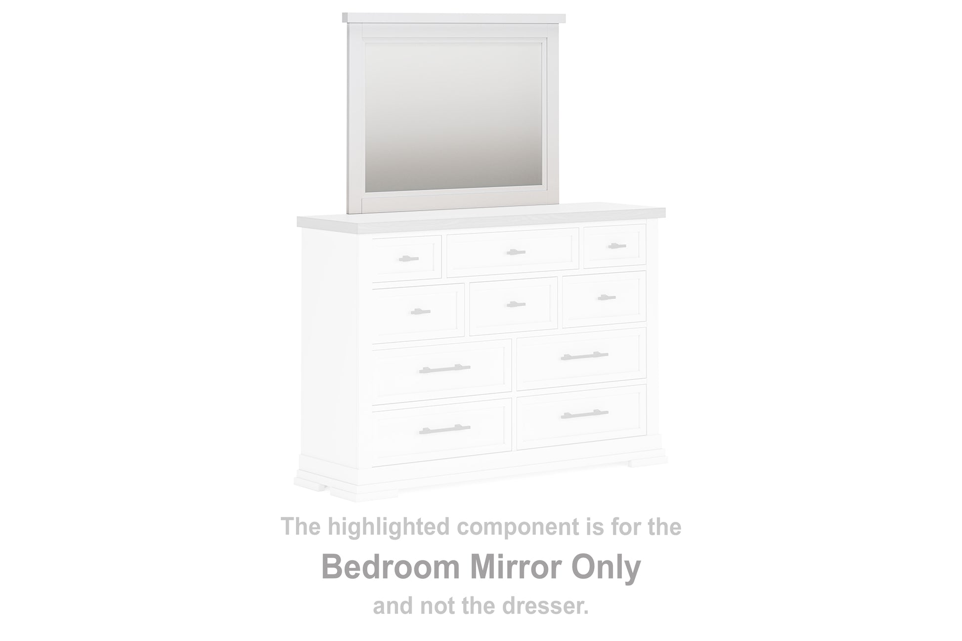 Orange Furniture Outlet - Ashley Furniture - Ashbryn Bedroom - Bedroom Mirror / White/Natural - B844-36