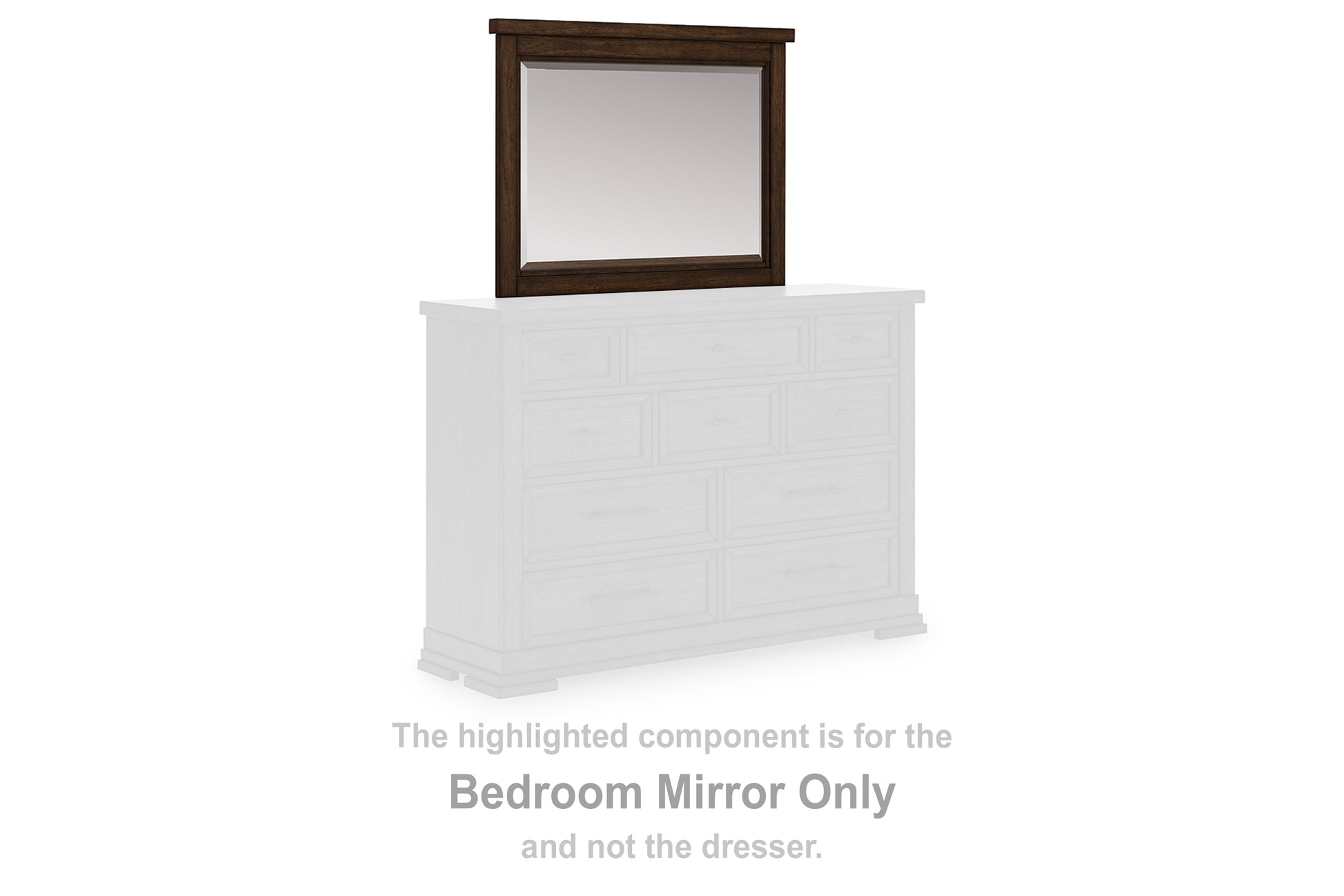 Orange Furniture Outlet - Ashley Furniture - Taffenbrook Bedroom - Bedroom Mirror / Medium Brown - B849-36