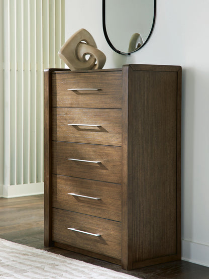 Orange Furniture Outlet - Ashley Furniture - Marxmore Bedroom - Five Drawer Chest / Brown - B863-46