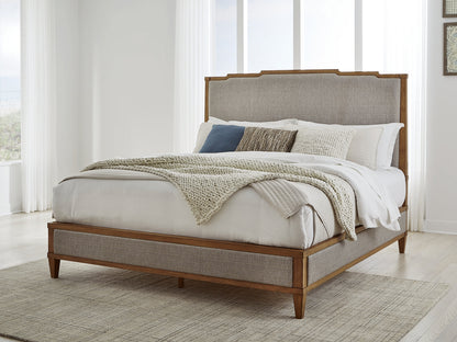 Orange Furniture Outlet - Ashley Furniture - Sharlance Bedroom - King Upholstered Panel Bed / Light Brown - B895B6