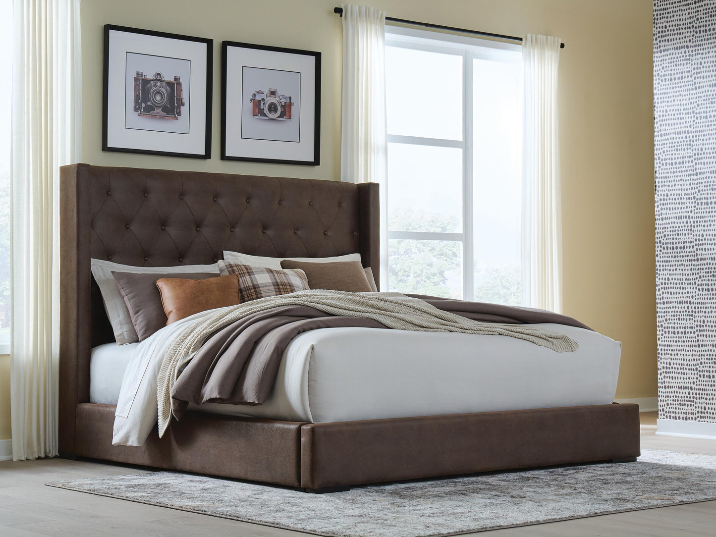 Orange Furniture Outlet - Ashley Furniture - Lavernty Bedroom - Queen Upholstered Storage Bed - PCB9002B1
