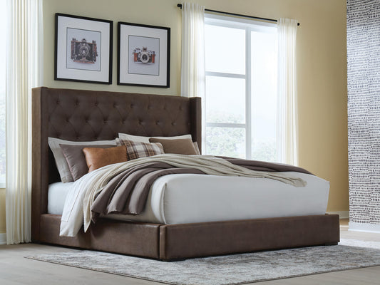 Orange Furniture Outlet - Ashley Furniture - Lavernty Bedroom - Queen Upholstered Storage Bed - PCB9002B1