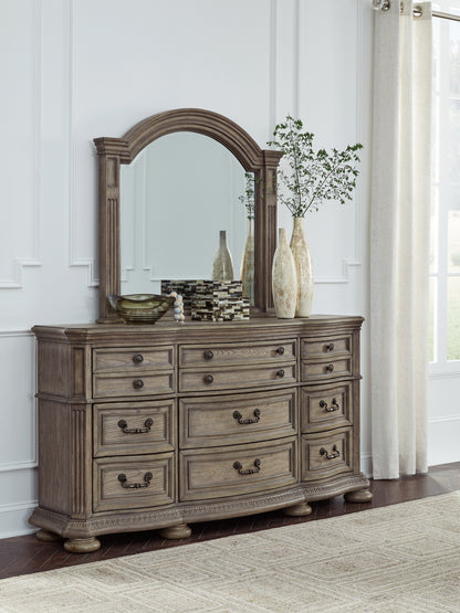Orange Furniture Outlet - Ashley Furniture - Ardenfield Bedroom - Dresser and Mirror / Light Brown - B944B1