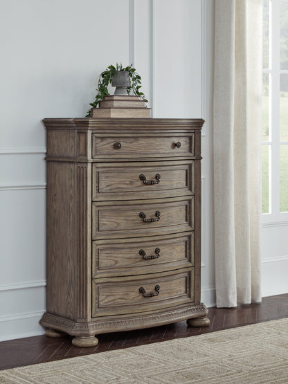 Orange Furniture Outlet - Ashley Furniture - Ardenfield Bedroom - Five Drawer Chest / Light Brown - B944-46