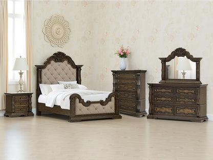 Orange Furniture Outlet - Ashley Furniture - Maylee Bedroom - Queen Upholstered Bed / Dark Brown - B947B2