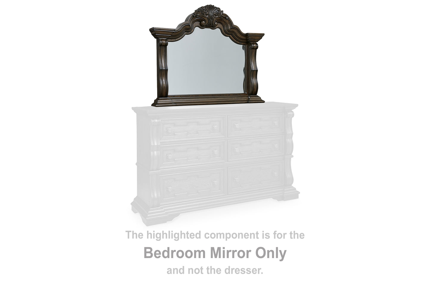 Orange Furniture Outlet - Ashley Furniture - Maylee Bedroom - Bedroom Mirror / Dark Brown - B947-36
