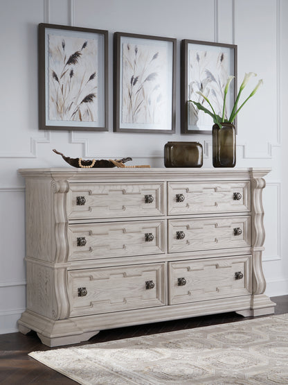Orange Furniture Outlet - Ashley Furniture - Bruchandi Bedroom - Dresser and Mirror / Antique White - PCB948B1