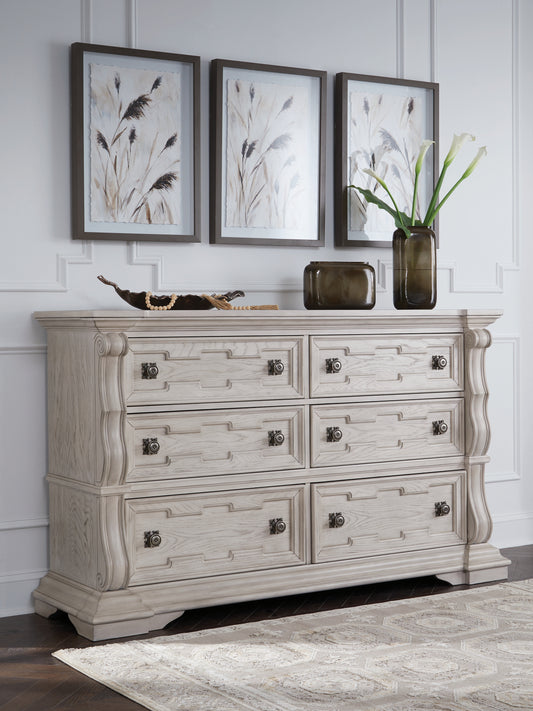 Orange Furniture Outlet - Ashley Furniture - Bruchandi Bedroom - Dresser and Mirror / Antique White - PCB948B1
