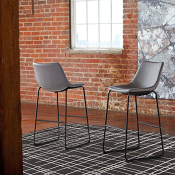 Orange Furniture Outlet - Ashley Furniture - Centiar Dining Room - Pub Height Bar Stool (Set of 2) / Gray - D372-830X2