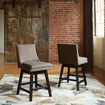 Orange Furniture Outlet - Ashley Furniture - Tallenger Dining Room - Counter Height Bar Stool (Set of 2) / Light Gray - D380-424X2