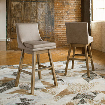 Orange Furniture Outlet - Ashley Furniture - Tallenger Dining Room - Bar Height Bar Stool (Set of 2) / Beige - D380-530X2