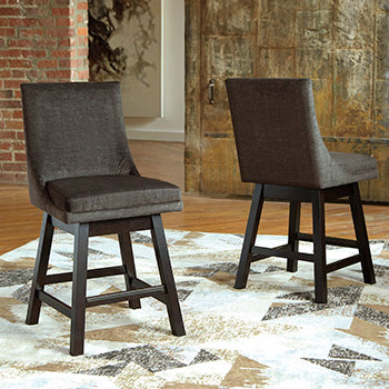 Orange Furniture Outlet - Ashley Furniture - Tallenger Dining Room - Counter Height Bar Stool (Set of 2) / Dark Gray - D380-624X2
