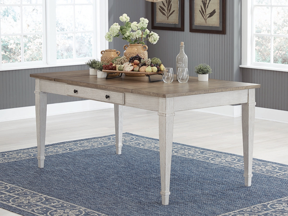 Orange Furniture Outlet - Ashley Furniture - Skempton Dining Room - RECT DRM Table w/Storage / White/Light Brown - D394-25