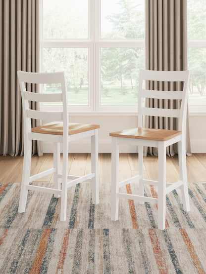 Orange Furniture Outlet - Ashley Furniture - Gesthaven Dining Room - Counter Height Barstool (Set of 2) / Natural/White - D398-124X2