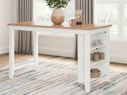 Orange Furniture Outlet - Ashley Furniture - Gesthaven Dining Room - RECT Dining Room Counter Table / Natural/White - D398-13