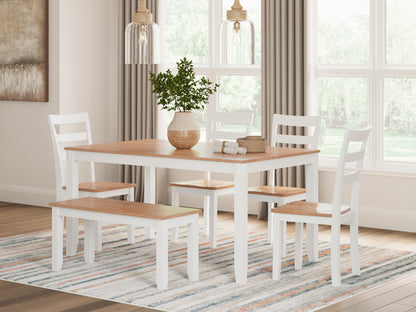 Orange Furniture Outlet - Ashley Furniture - Gesthaven Dining Room - Dining Room Table Set (6/CN) / Natural/White - D398-325