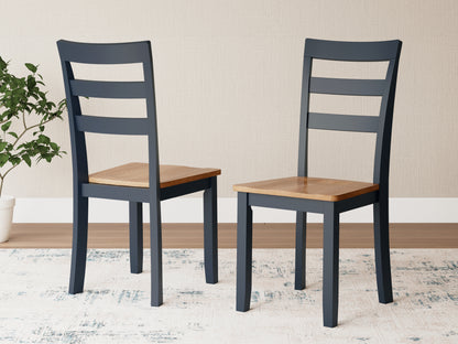 Orange Furniture Outlet - Ashley Furniture - Gesthaven Dining Room - Dining Chair (Set of 2) / Natural/Blue - D399-01X2