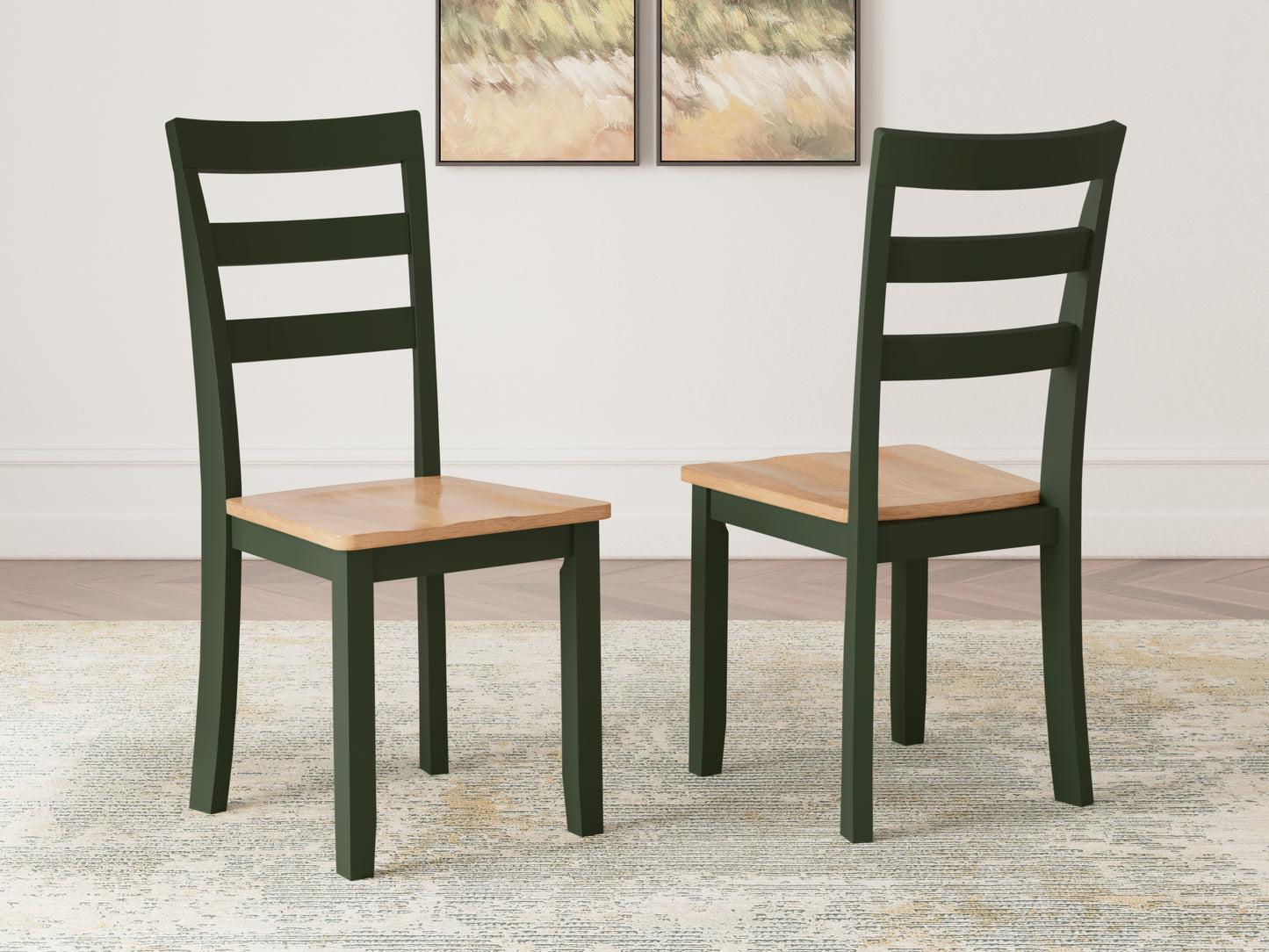 Orange Furniture Outlet - Ashley Furniture - Gesthaven Dining Room - Dining Chair (Set of 2) / Natural/Green - D401-01X2