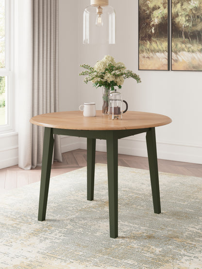 Orange Furniture Outlet - Ashley Furniture - Gesthaven Dining Room - Round DRM Drop Leaf Table / Natural/Green - D401-15