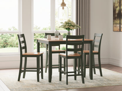 Orange Furniture Outlet - Ashley Furniture - Gesthaven Dining Room - DRM Counter Table Set (5/CN) / Natural/Green - D401-223