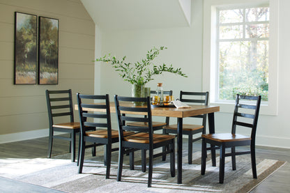 Orange Furniture Outlet - Ashley Furniture - Blondon Dining Room - RECT DRM Table Set (7/CN) / Brown/Black - D413-425