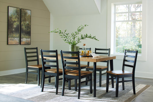 Orange Furniture Outlet - Ashley Furniture - Blondon Dining Room - RECT DRM Table Set (7/CN) / Brown/Black - D413-425