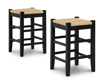 Orange Furniture Outlet - Ashley Furniture - Mirimyn Dining Room - Counter Height Bar Stool (Set of 2) / Black - D508-124X2