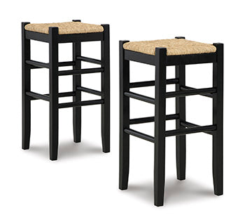 Orange Furniture Outlet - Ashley Furniture - Mirimyn Dining Room - Bar Height Bar Stool (Set of 2) / Black - D508-130X2