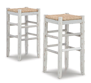 Orange Furniture Outlet - Ashley Furniture - Mirimyn Dining Room - Bar Height Bar Stool (Set of 2) / White - D508-230X2