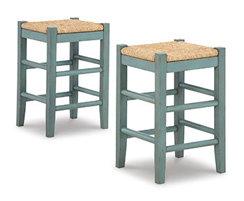 Orange Furniture Outlet - Ashley Furniture - Mirimyn Dining Room - Counter Height Bar Stool (Set of 2) / Teal - D508-324X2