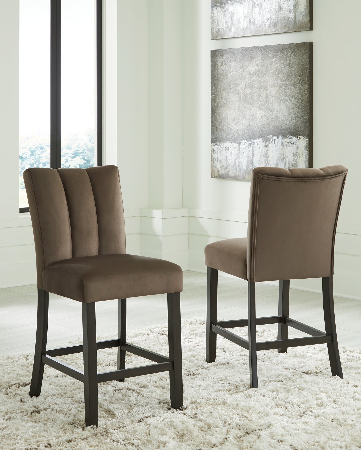 Orange Furniture Outlet - Ashley Furniture - Jeshina Counter Height Barstool (Set of 2) - Counter Height Barstool (Set of 2) / Mocha - PCD581-124X2