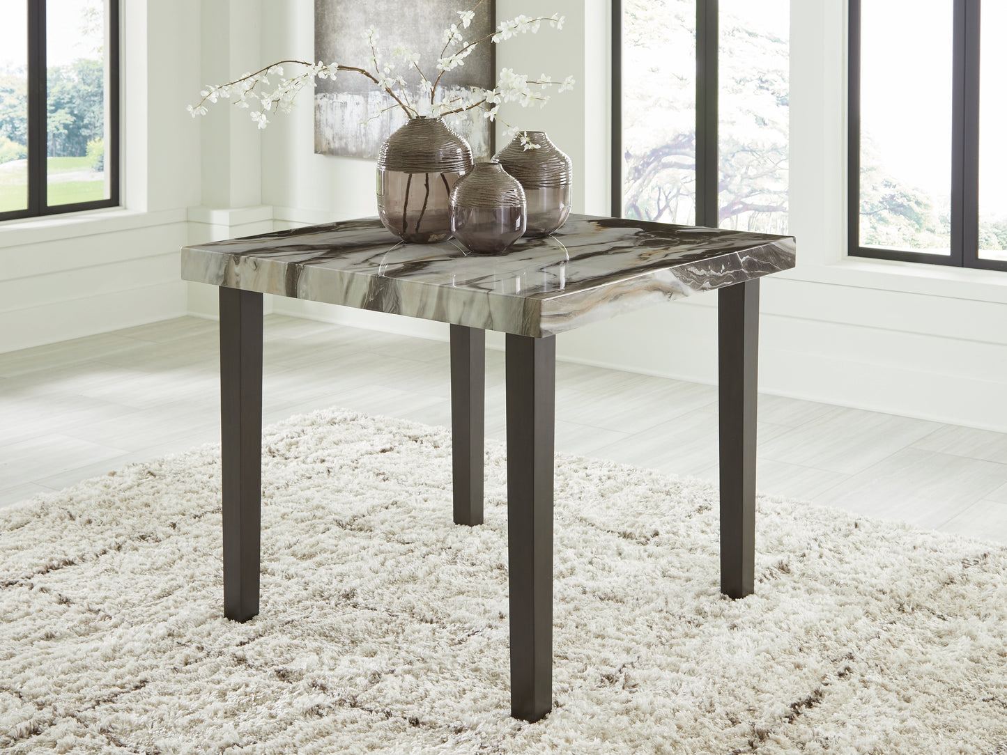 Orange Furniture Outlet - Ashley Furniture - Jeshina Counter Height Dining Table - Square DRM Counter Table / Dark Brown/Beige - PCD581-13
