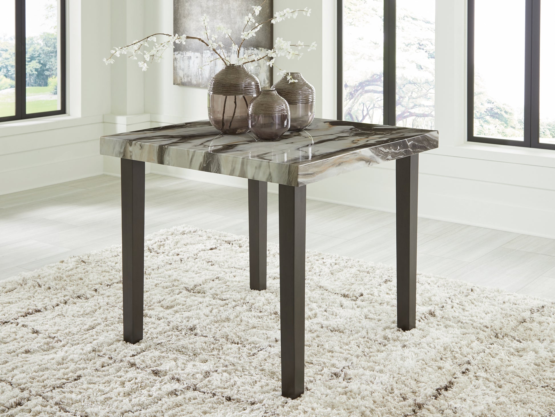 Orange Furniture Outlet - Ashley Furniture - Jeshina Counter Height Dining Table - Square DRM Counter Table / Dark Brown/Beige - PCD581-13