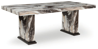 Orange Furniture Outlet - Ashley Furniture - Jeshina Dining Table - Dining Table / Dark Brown/Beige - PCD581D4