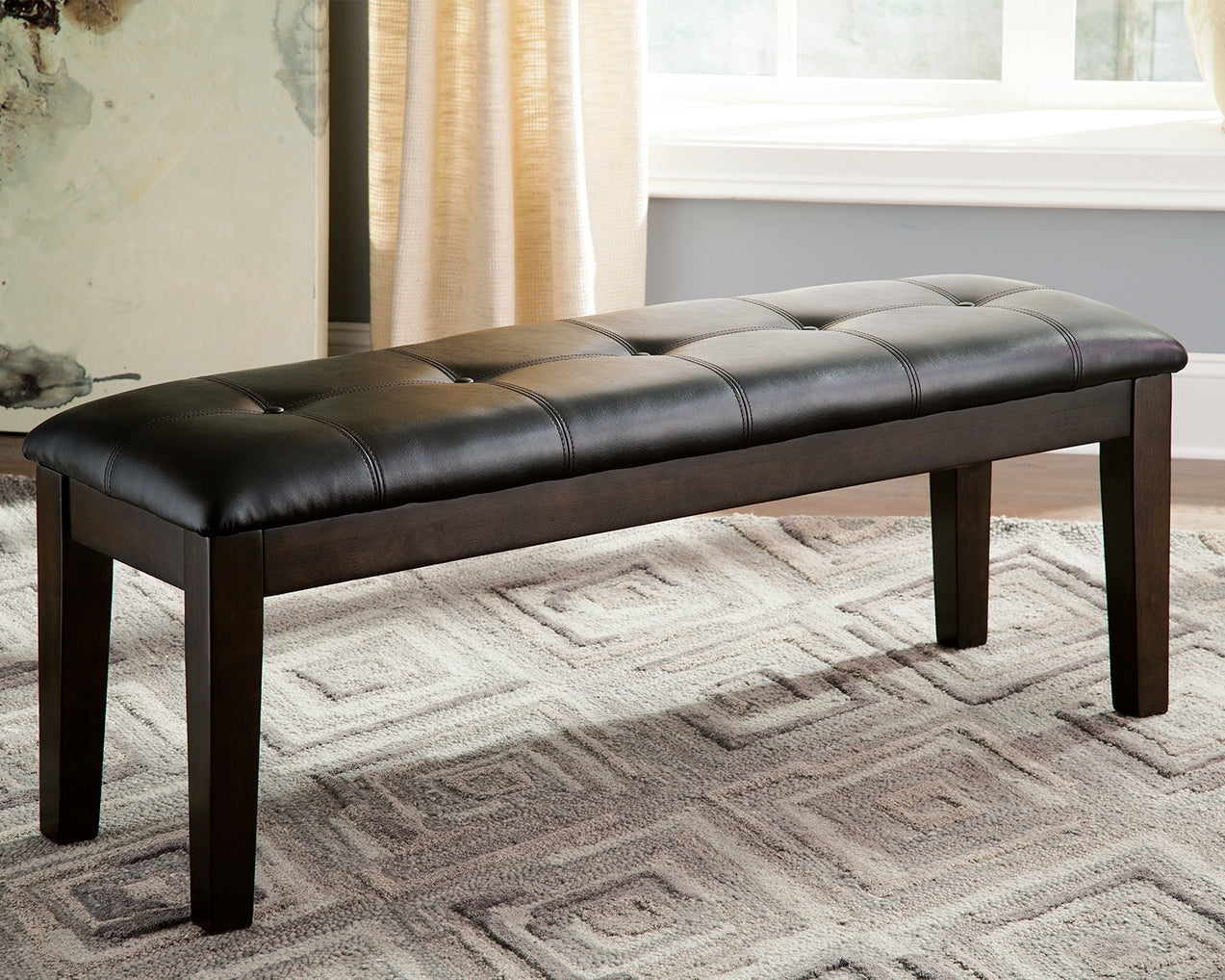 Orange Furniture Outlet - Ashley Furniture - Haddigan Dining Bench - Large UPH Dining Room Bench / Dark Brown / 50"W x 16"D x 19"H - D596-00