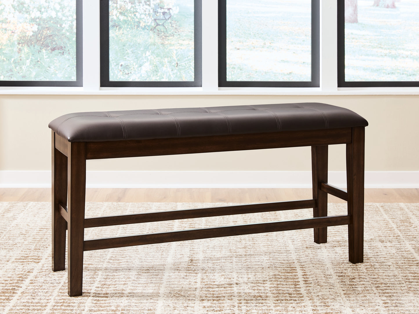 Orange Furniture Outlet - Ashley Furniture - Haddigan Dining Room - DBL Counter UPH Bench (1/CN) / Dark Brown - D596-09