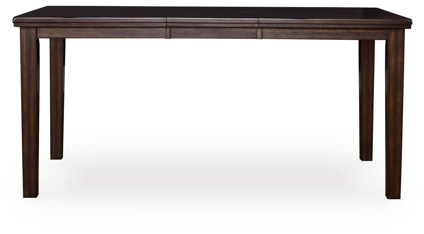Orange Furniture Outlet - Ashley Furniture - Haddigan Dining Room - DRM Counter Butterfly EXT TBL / Dark Brown - D596-32