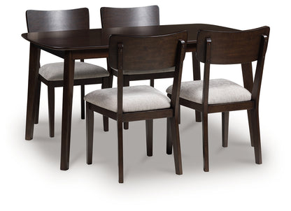 Orange Furniture Outlet - Ashley Furniture - Mallenette Dining Table and 4 Chairs (Set of 5) - Dining Room Table Set (5/CN) / Merlot - PCD607-225